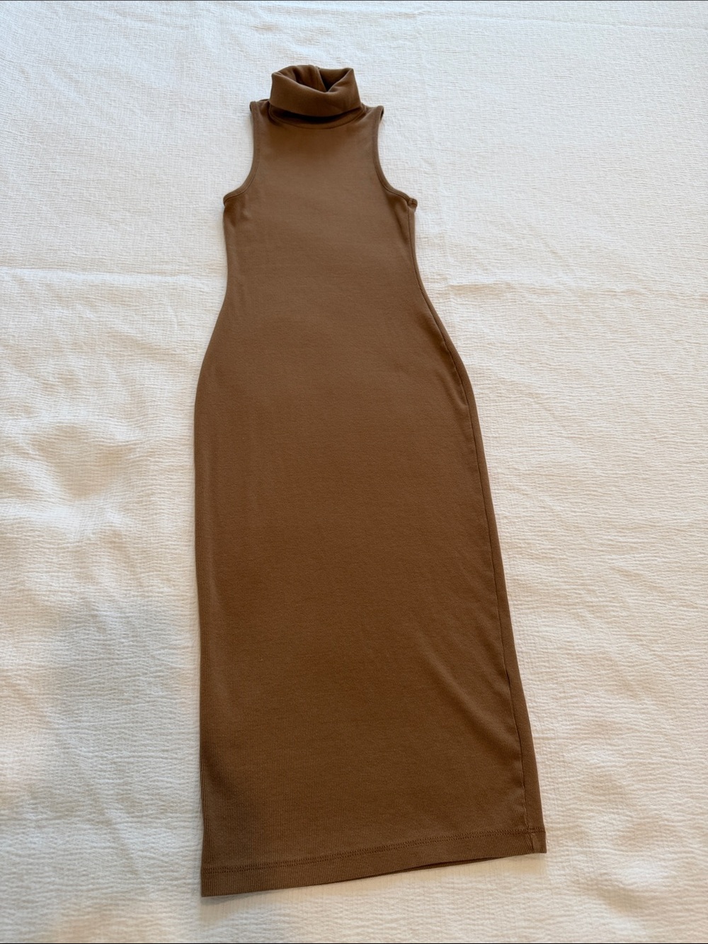 Zara Sleeveless Turtleneck Maxi Dress in Chestnut Brown